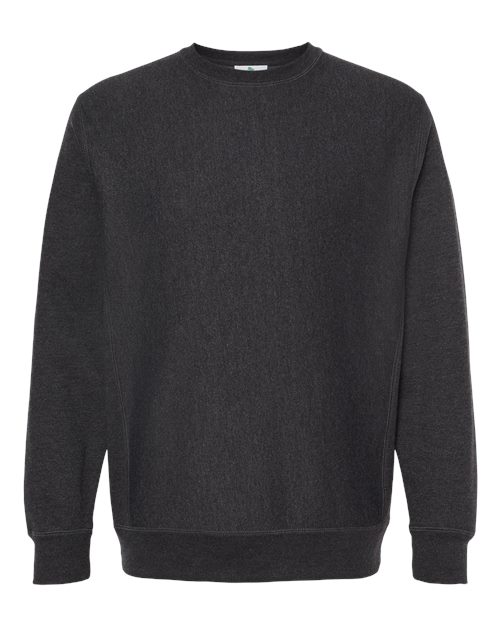 Independent Trading Co. Unisex Legend Premium Heavyweight Cross-Grain Crewneck Sweatshirt - Charcoal Heather Front