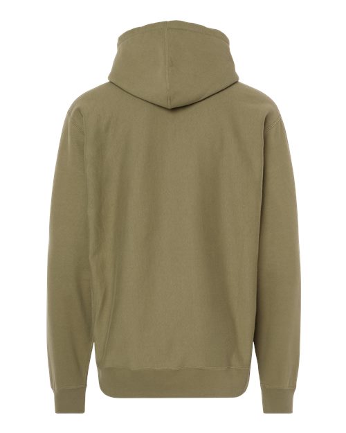 Unisex Legend Premium Heavyweight Cross-Grain Hooded Sweatshirt - Olive Back