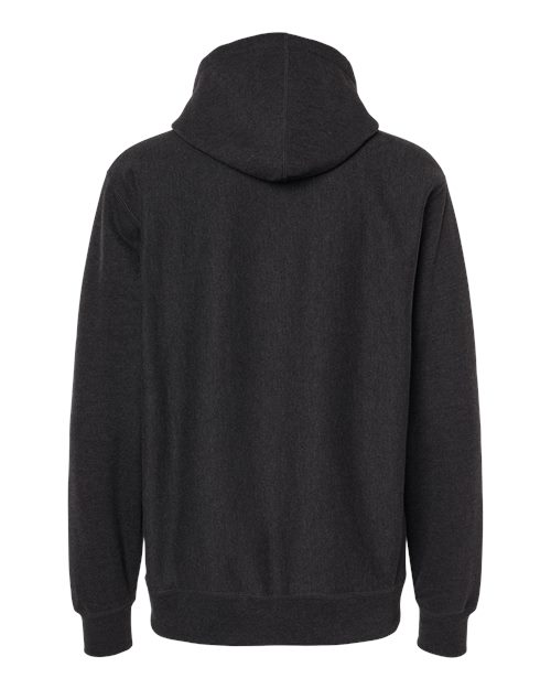 Unisex Legend Premium Heavyweight Cross-Grain Hooded Sweatshirt - Charcoal Heather Back
