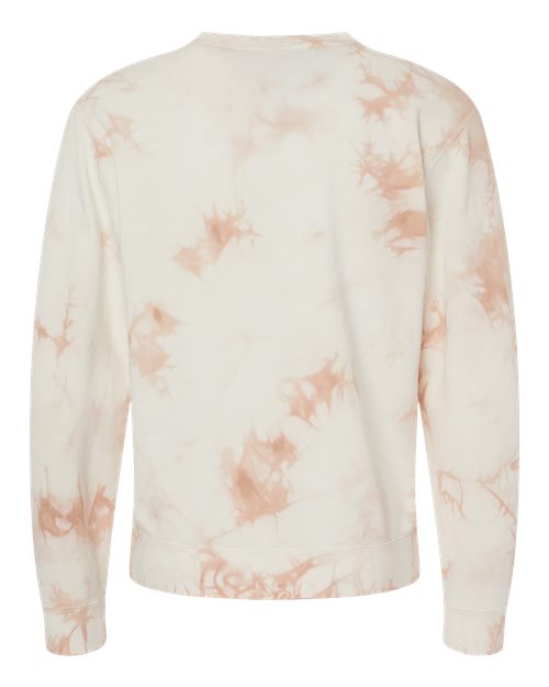 Unisex Midweight Tie-Dyed Crewneck Sweatshirt - Tie Dye Dusty Pink Back