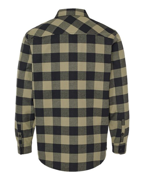 Unisex Flannel Shirt - Olive/ Black Back