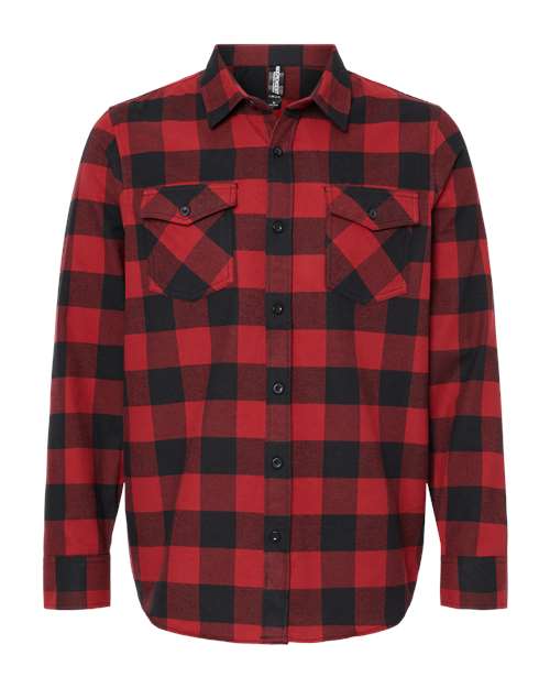 Unisex Flannel Shirt - Red/ Black Front
