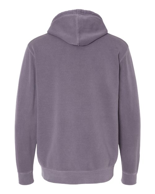 Unisex Midweight Pigment-Dyed Hooded Sweatshirt - Pigment Plum Back