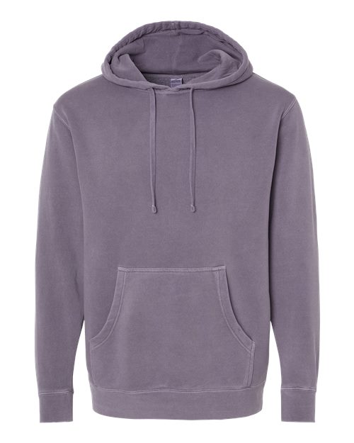 Unisex Midweight Pigment-Dyed Hooded Sweatshirt - Pigment Plum Front