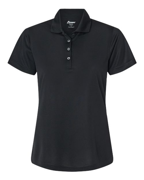Women's Saratoga Performance Mini Mesh Polo - Black Front