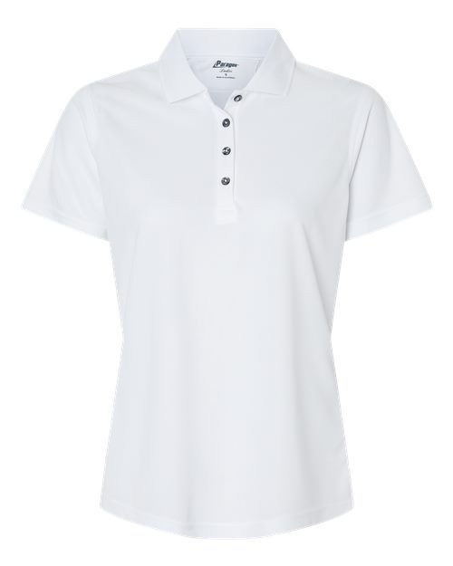 Women's Saratoga Performance Mini Mesh Polo - White Front
