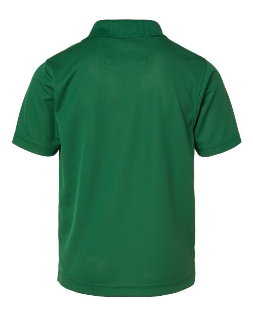 Youth Saratoga Performance Mini Mesh Polo - Hunter Green Back