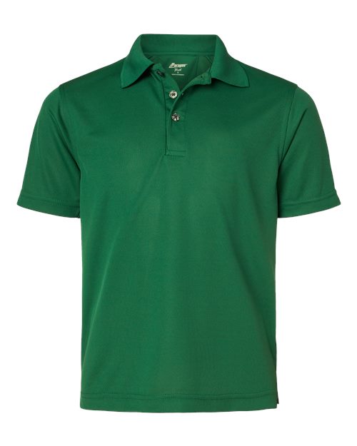 Youth Saratoga Performance Mini Mesh Polo - Hunter Green Front
