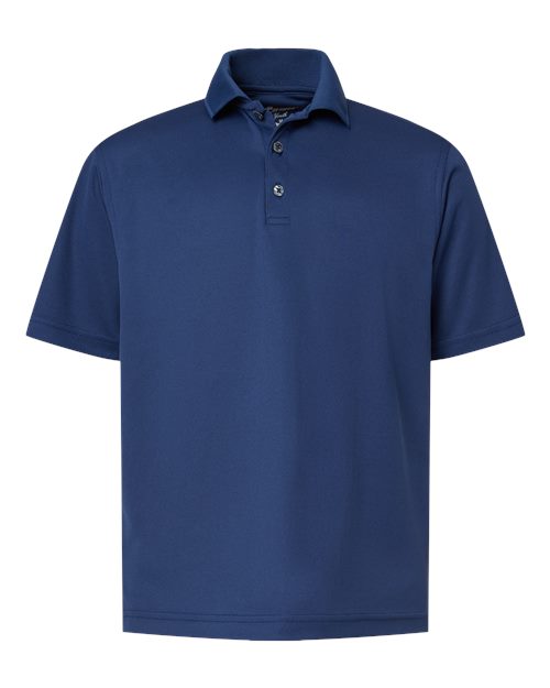 Youth Saratoga Performance Mini Mesh Polo - Navy Front