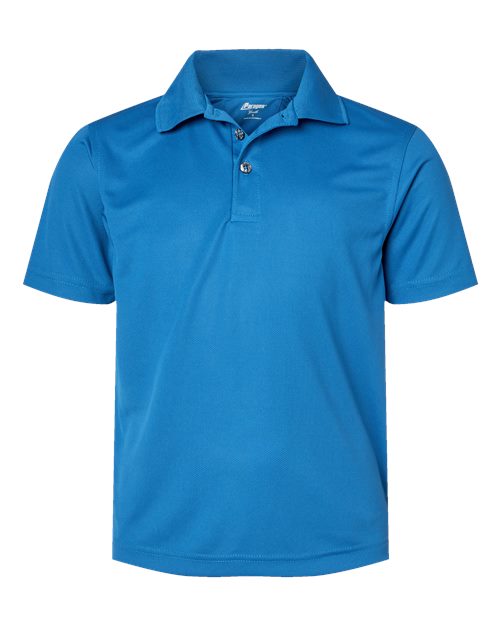 Youth Saratoga Performance Mini Mesh Polo - Turquoise Front