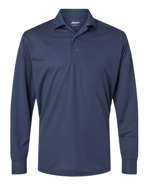 Men's Prescott Long Sleeve Polo - Navy Front