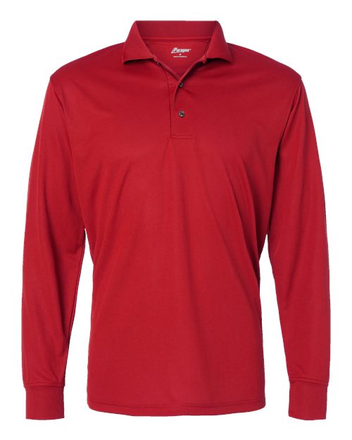 Men's Prescott Long Sleeve Polo - Red Front