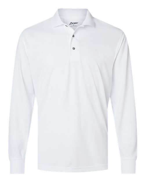 Men's Prescott Long Sleeve Polo - White Front