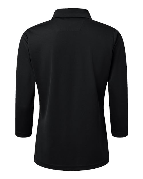 Women's Lady Palm Three-Quarter Sleeve Polo - Black Back
