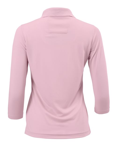 Women's Lady Palm Three-Quarter Sleeve Polo - Charity Pink Back
