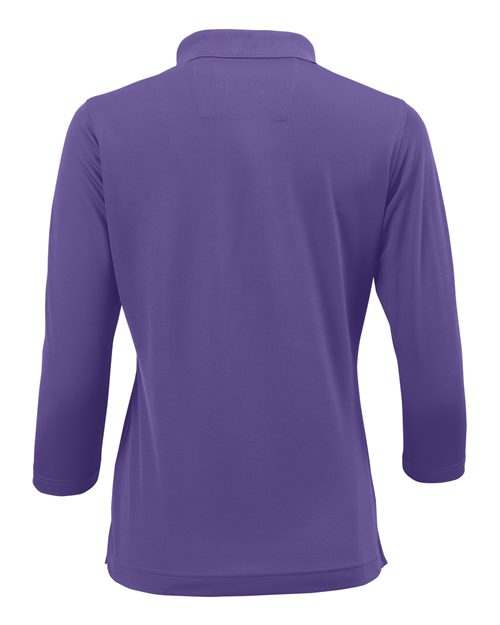 Women's Lady Palm Three-Quarter Sleeve Polo - Grape Back