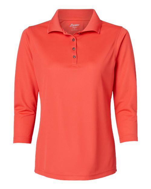 Women's Lady Palm Three-Quarter Sleeve Polo - Melon Front