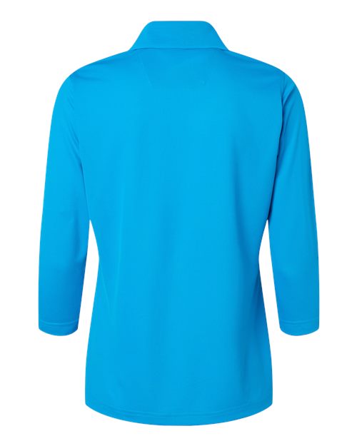 Women's Lady Palm Three-Quarter Sleeve Polo - Turquoise Back