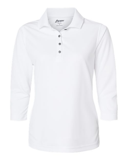 Women's Lady Palm Three-Quarter Sleeve Polo - White Front
