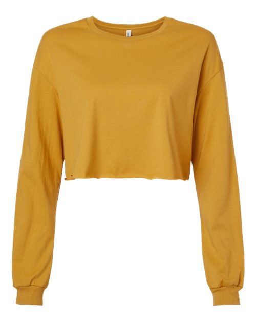 Women's FWD Fashion Crop Long Sleeve Tee - Mustard Front