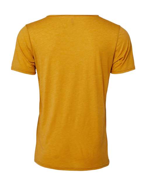 Unisex FWD Fashion Triblend Raw Neck Tee - Mustard Triblend Back