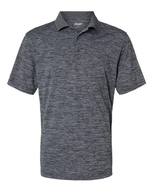 Men's Dakota Striated Heather Polo - Black Heather Front