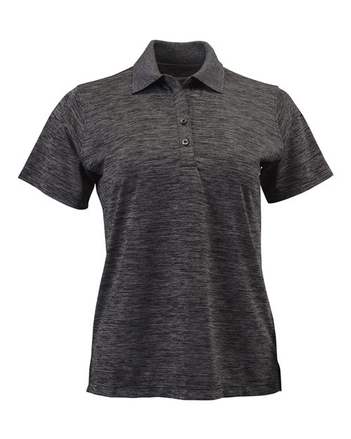 Women's Dakota Striated Heather Polo - Black Heather Front