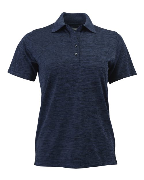 Women's Dakota Striated Heather Polo - Deep Blue Heather Front
