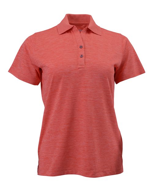 Women's Dakota Striated Heather Polo - Melon Heather Front