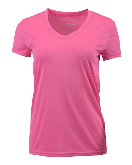 Women's Vera V-Neck T-Shirt - Neon Pink Front