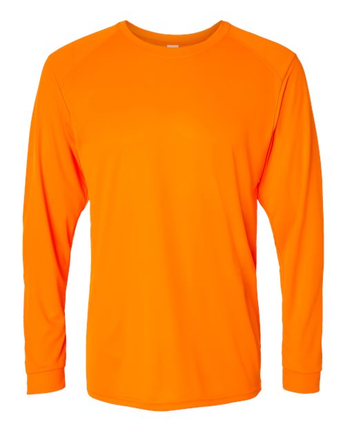 Unisex Long Islander Performance Long Sleeve T-Shirt - Neon Orange Front