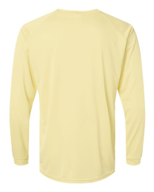 Unisex Long Islander Performance Long Sleeve T-Shirt - Pale Yellow Back
