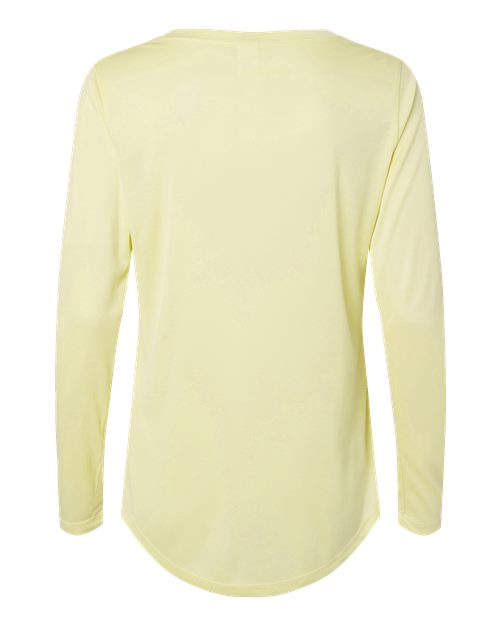 Women's Long Islander Performance Long Sleeve T-Shirt - Pale Yellow Back