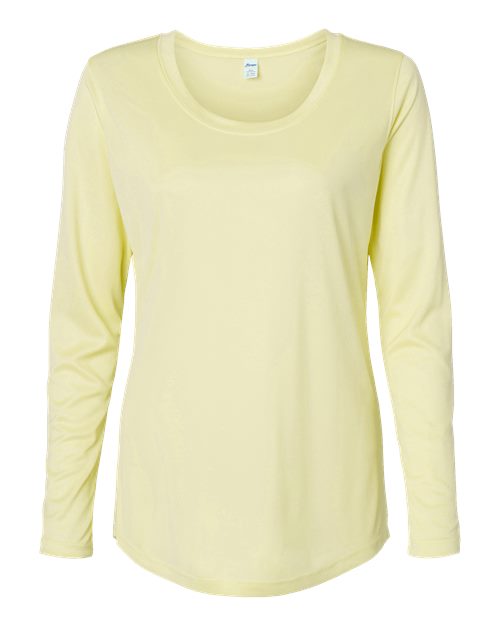 Women's Long Islander Performance Long Sleeve T-Shirt - Pale Yellow Front