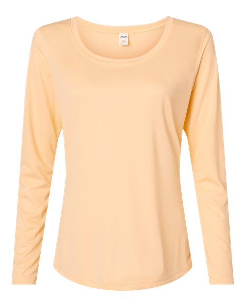 Women's Long Islander Performance Long Sleeve T-Shirt - Peach Front