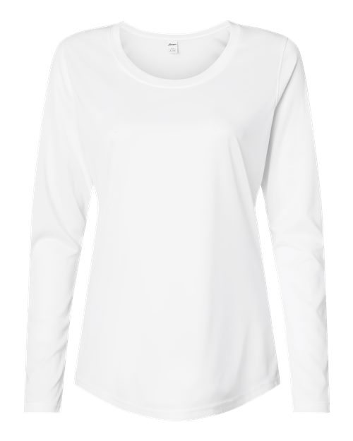 Women's Long Islander Performance Long Sleeve T-Shirt - White Front