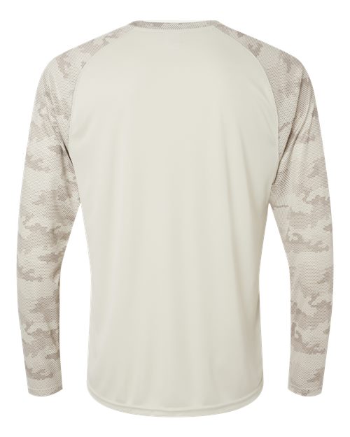 Unisex Cayman Performance Camo Colorblocked Long Sleeve T-Shirt - Sand Back