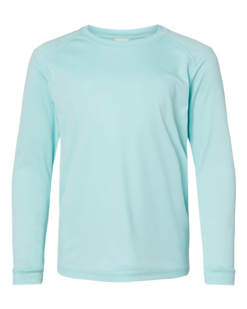 Youth Long Islander Performance Long Sleeve T-Shirt - Aqua Blue Front