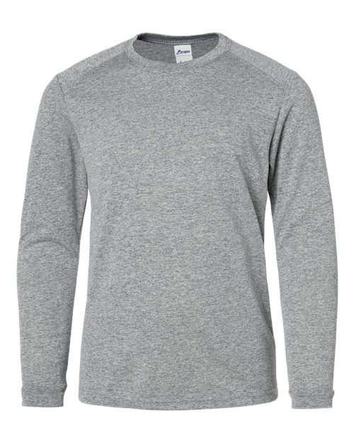 Youth Long Islander Performance Long Sleeve T-Shirt - Heather Grey Front