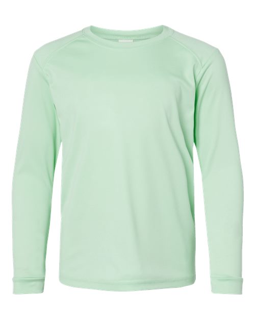 Youth Long Islander Performance Long Sleeve T-Shirt - Mint Green Front