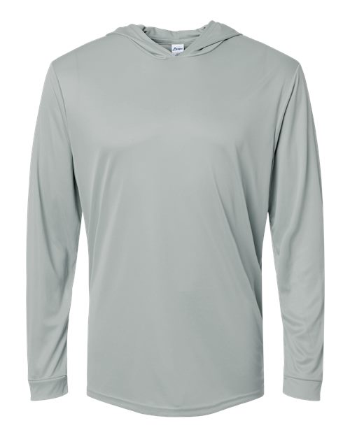 Unisex Bahama Performance Hooded Long Sleeve T-Shirt - Medium Grey Front