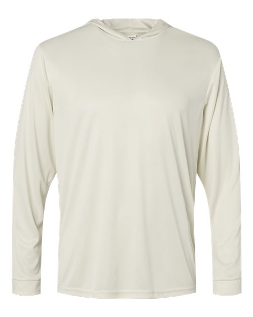 Unisex Bahama Performance Hooded Long Sleeve T-Shirt - Sand Front