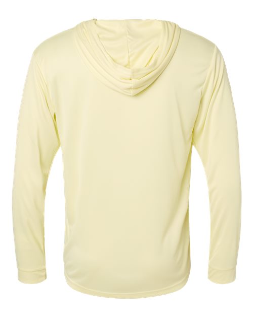 Unisex Bahama Performance Hooded Long Sleeve T-Shirt - Pale Yellow Back