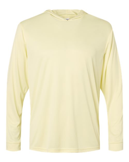 Unisex Bahama Performance Hooded Long Sleeve T-Shirt - Pale Yellow Front