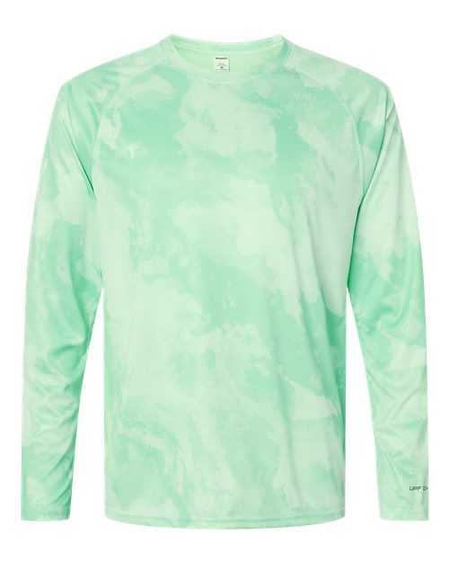 Unisex Cabo Camo Performance Long Sleeve T-Shirt - Mint Green Front