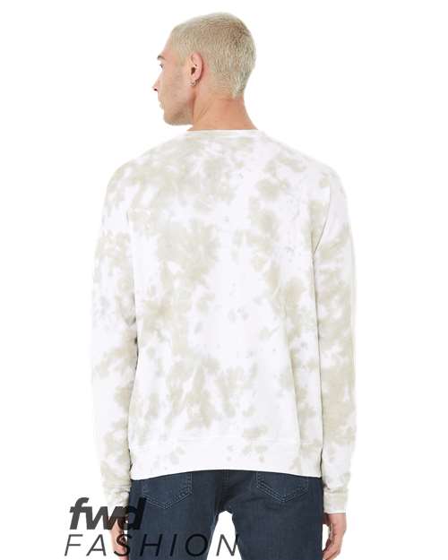 Unisex FWD Fashion Tie-Dyed Crewneck Sweatshirt - White/ Olive Oil Back